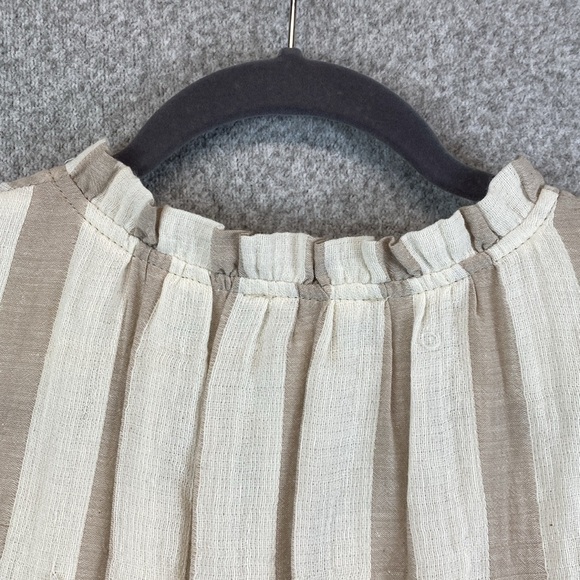 THML sleeveless tunic midi dress boho embroidered neckline tassel ties stripe M - Picture 10 of 12